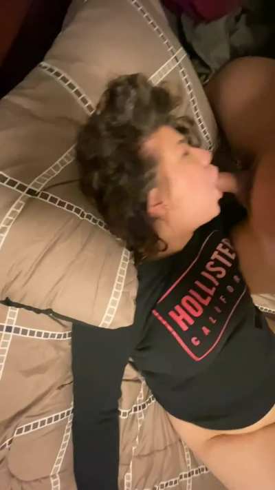 She’s sucking his dick with love