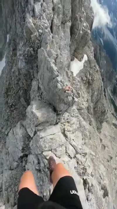 This person casually climbing the Waltzmann in the Alps