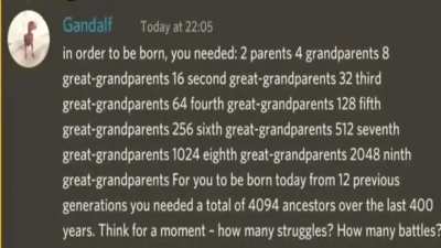 In order to be born