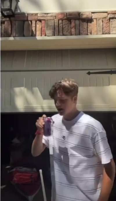 To chug a can of sparkling water