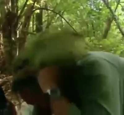 Can't possibly interrupt a precious moment between man and bird