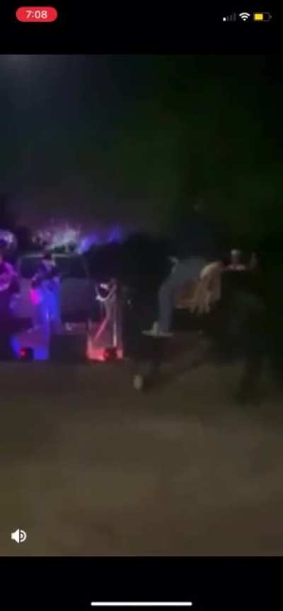 Riding a horse at a concert