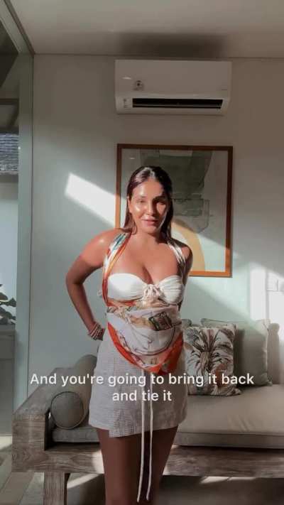 Radhika teaching How To Make a Hermes Scarf Top 