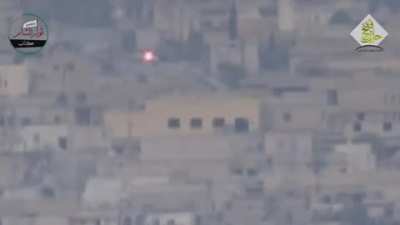 Hezbollah driver calmly waits for the just the right second to move his pickup truck to avoid guided missile