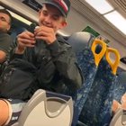 High 13 year olds yell at people on train and get taken off by police