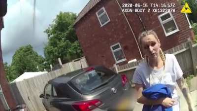 Crocodile tears of an evil step-mum: Self-pitying murderer says boy, 6, beat HER and claims he inflicted injuries on HIMSELF - as his cowardly father remains entirely silent in astonishing police bodycam footage