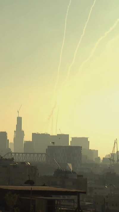 Tel Aviv daytime footage of active air defences one morning. June 2025-12 day war. [OC]