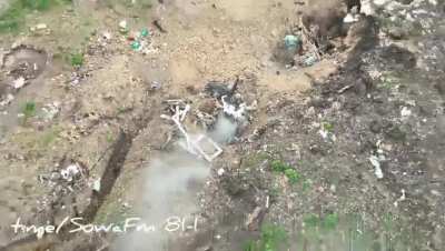 (UA) Drone Team “SowaFm” of the 81st Brigade Released Another Video Targeting Russian Hideouts with Drone-dropped Grenades and FPV Strikes (25 April, 2024)