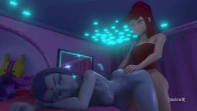 Raven gets fucked by Futa Starfire (MsLewd) [DC Titans]