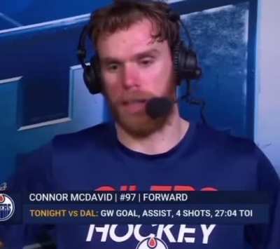 “Connor do you have any takeaways from tonight’s game 2 loss?”