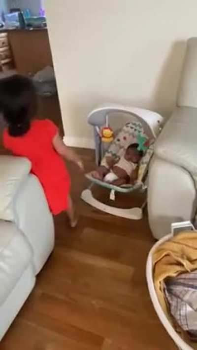 Very cute. Just don’t let her see you taping her.