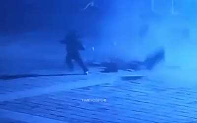 Dropping a firecracker down the sewer system