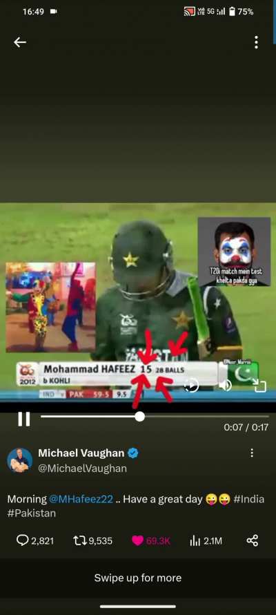 vaughan against hafeez