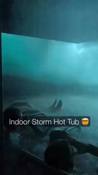 This spa/hot-tub room simulates being in a thunderstorm