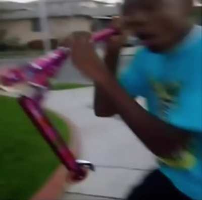young tyler showing off his scooter 😭😭😭