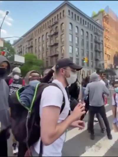 Streamer tells protesters to flip truck then instantly regrets it