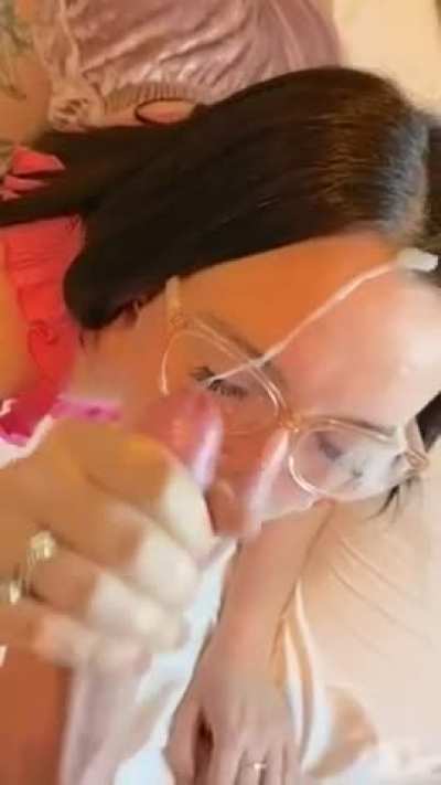 Getting cum on my glasses feels like a front row seat to my own facial!