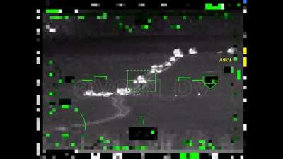 Ka-52 strikes on a column of Ukrainian armored vehicles in the Zaporozhye direction. Shhhhhhhh...
