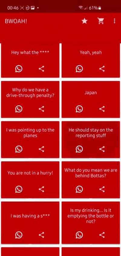 Day 15 without F1: I've created an app with Kimi's best sounds and mumbles and published it on Play Store. Download link on comments
