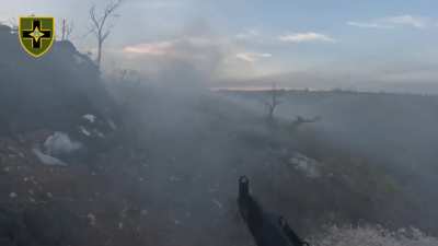 GoPro footage of repelling Russian assault. As a result of the successful actions of the defenders, 5 enemy soldiers were killed and several more were wounded. Footage published by Ukraine's 28th Mechanized Brigade fighting in the Donetsk region.