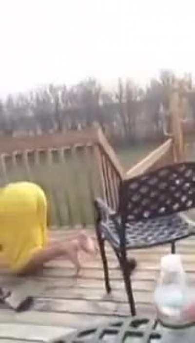 Man shoots a kamikaze bird