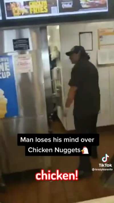Losing his mind over chicken nuggets