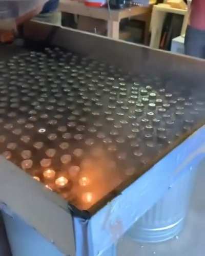 Extinguishing candles using Sulfur Hexafluoride.