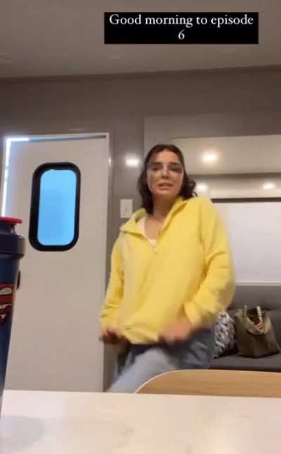Showing some of her dance moves