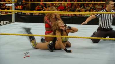 Poor little AJ can't stop getting bent in half by her opponents that seems to know how flexible AJ is so they exploit her small body aggressively