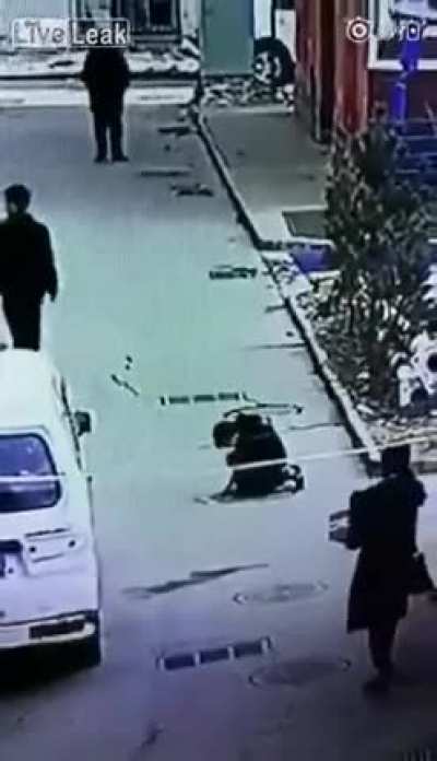 The important thing is the manhole cover survived.