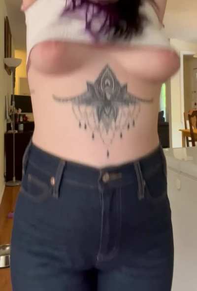 i’d rather them be bouncing while i ride your cock