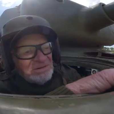 A 98 year old World War 2 veteran, returned to his tank to destroy one last Nazi car.
