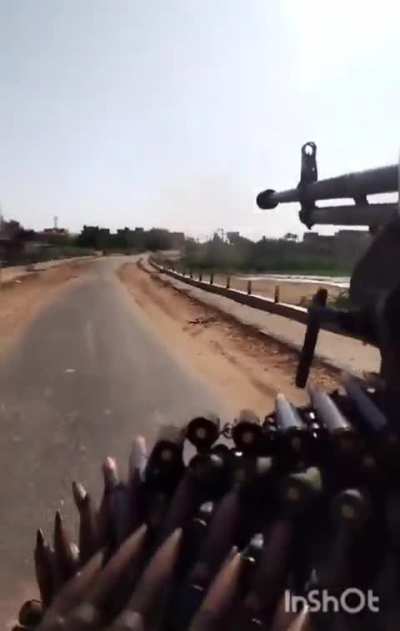 Sudanese machine gunner in action against the RSF
