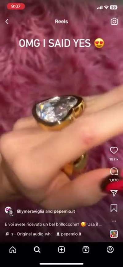 Now that’s my kinda engagement ring