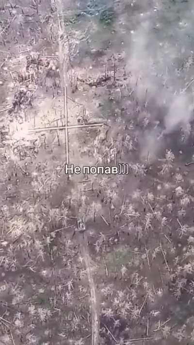 Ukrainian T-72 survived a close artillery hit while operating against Russian infantry in the Kreminna forest. June 2024.