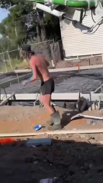 Shovel vs a can of Blue Spray Paint