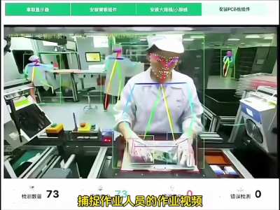 AI behavioral analysis on factory workers, every step is monitored including attention detection from facial expressions