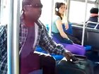 ghetto thug acting tough punches 70 year old vietnam vet on city bus and pays for it in blood, Old war vet beats the brakes off of him and leaves him leaking like a sieve.