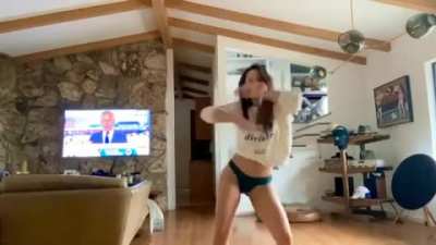 She's definitely happy. Wow!