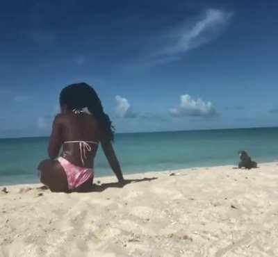 Doing Yoga🧘‍♀️at the beach