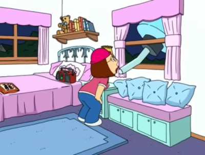 Peter:Don’t worry about Meg, she’s got everything she needs in her room.