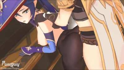 Mona gets creampied (Puuguy) [Genshin Impact]