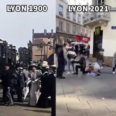 Франц<wbr>ия. Лион в 1900 и 2021 году