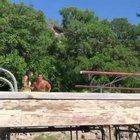 Idiot nearly died trying to jump into water