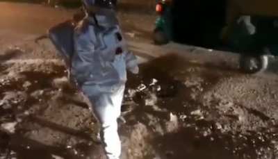Footage of an Indian astronaut on moon.