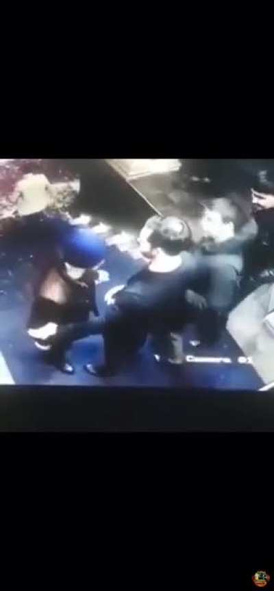 Bouncer cool as a cucumber vs knife wielding man