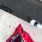 Tossing coffee grounds down