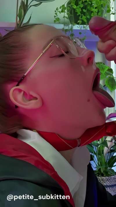 Dripping from her glasses