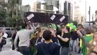 Protesters partying against Corona Virus Lockdown, in Brazil