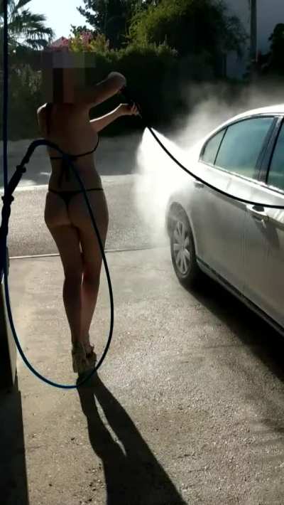 Carwash, heels, & bikini
